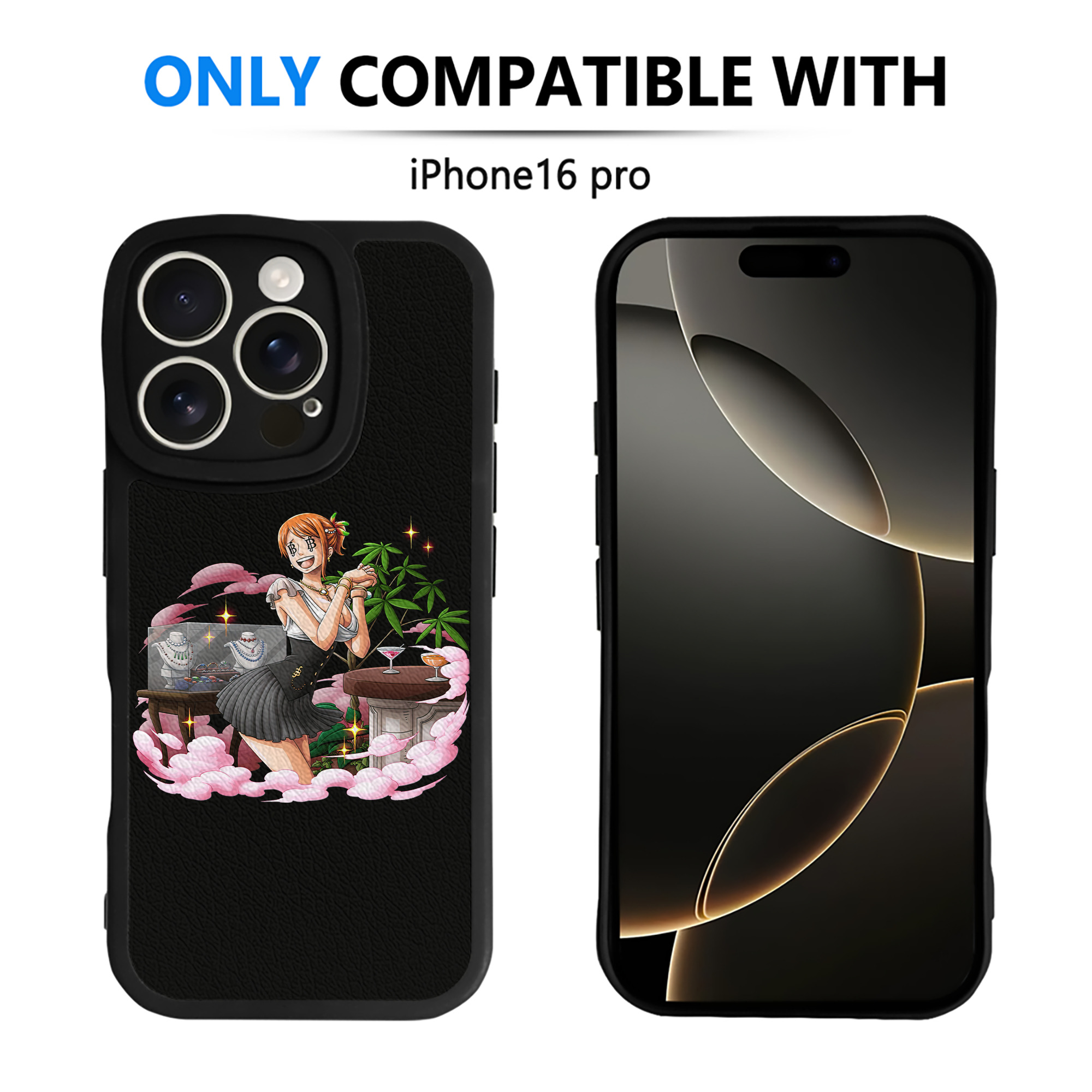 （画像用） ワンピース ナミ ONE PIECE Nami 【iPhone 16シリーズ対応】シリコンスマホケース（レザー調） 材質：シリコン